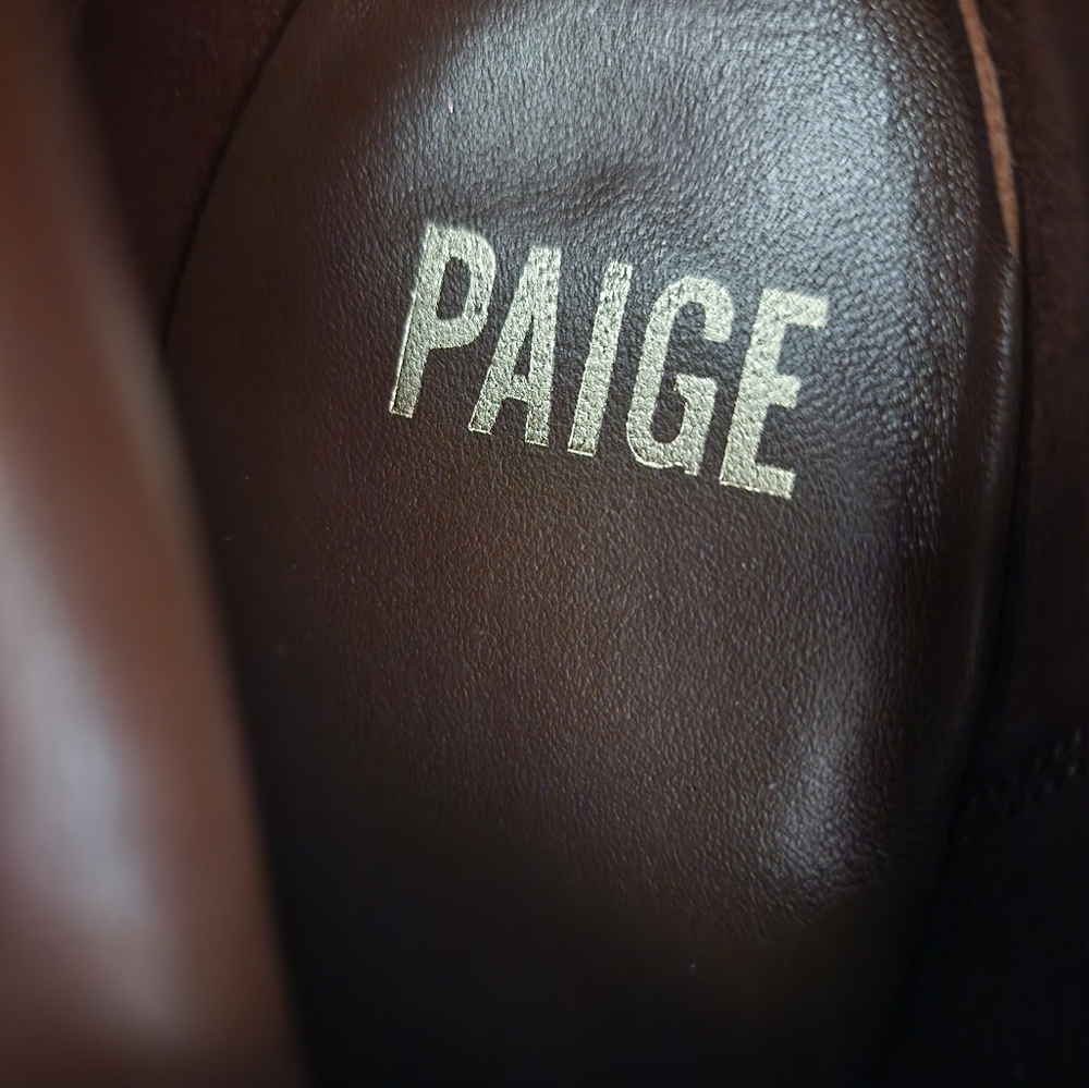 PAIGE Presley Suede Pointed Toe High Heel Booties Size 9 - Picture 7 of 8